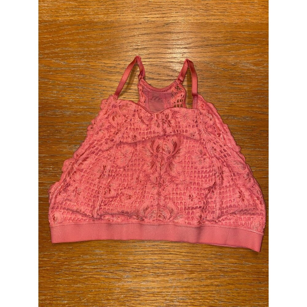 Lace Halter Bralette For Women Size M Pink Lace Design
